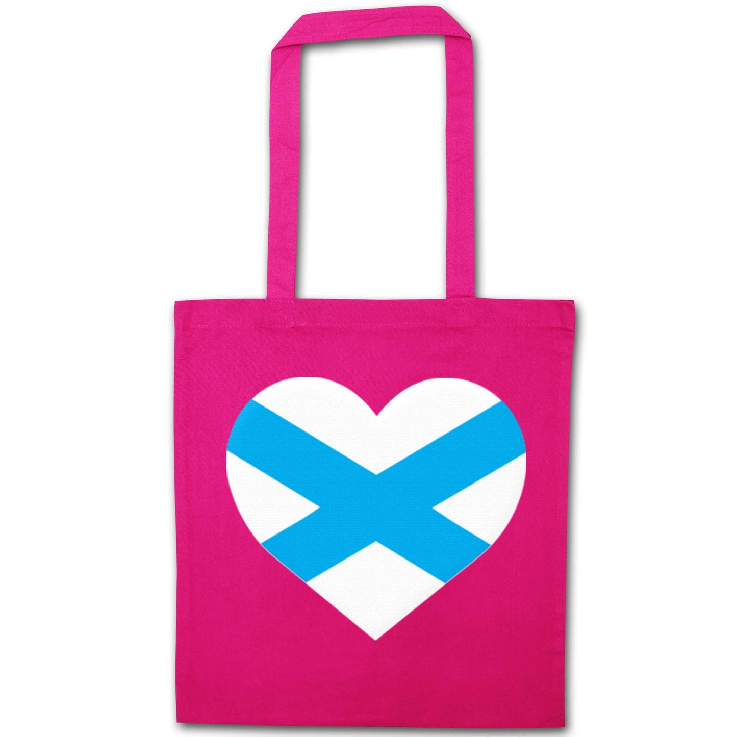 Scottish Saltire heart flag pink tote bag