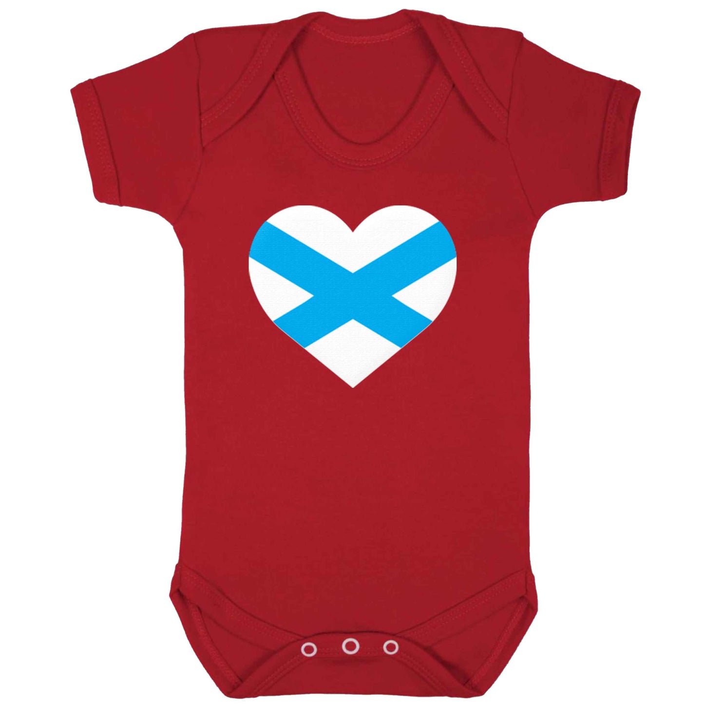 Scottish Saltire heart flag baby bodysuit red 18-24 months