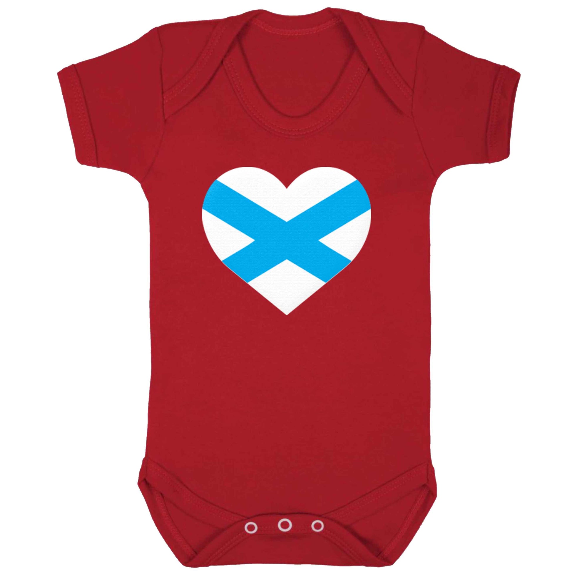Scottish Saltire heart flag baby bodysuit red 18-24 months