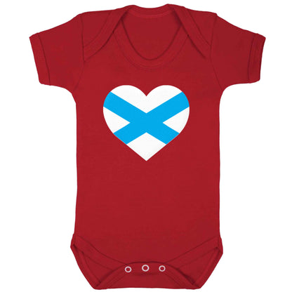 Scottish Saltire heart flag baby bodysuit red 18-24 months