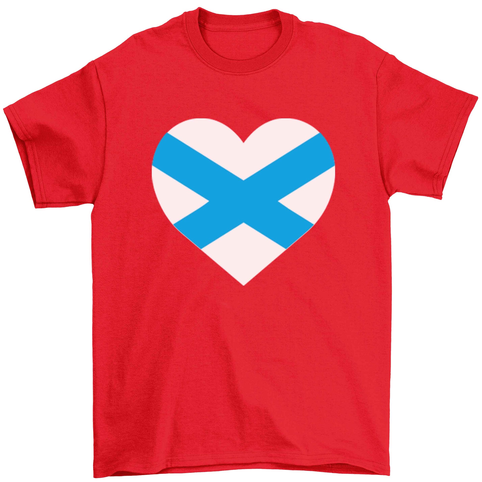 Scottish Saltire heart flag Children's red Tshirt 12-13 Years