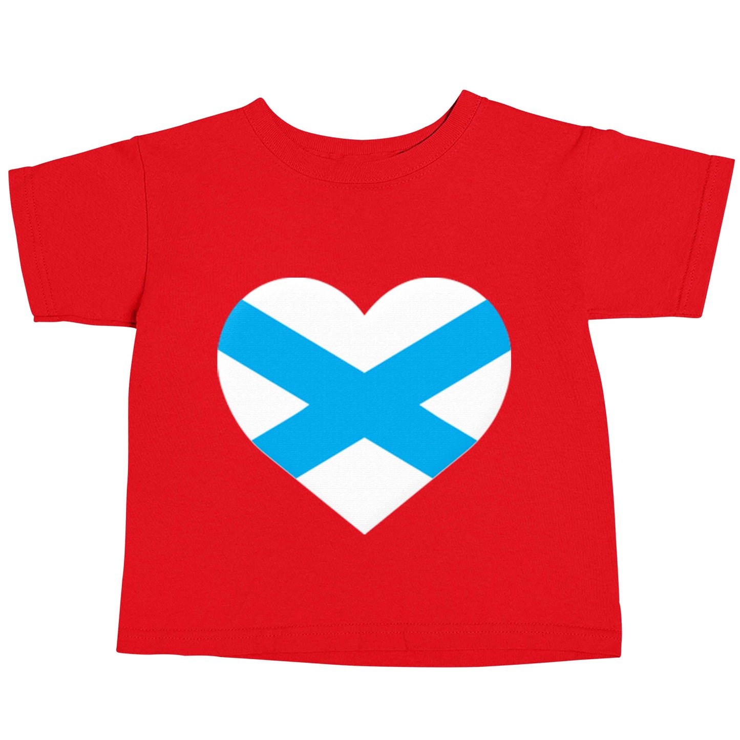 Scottish Saltire heart flag red baby toddler Tshirt 2 Years