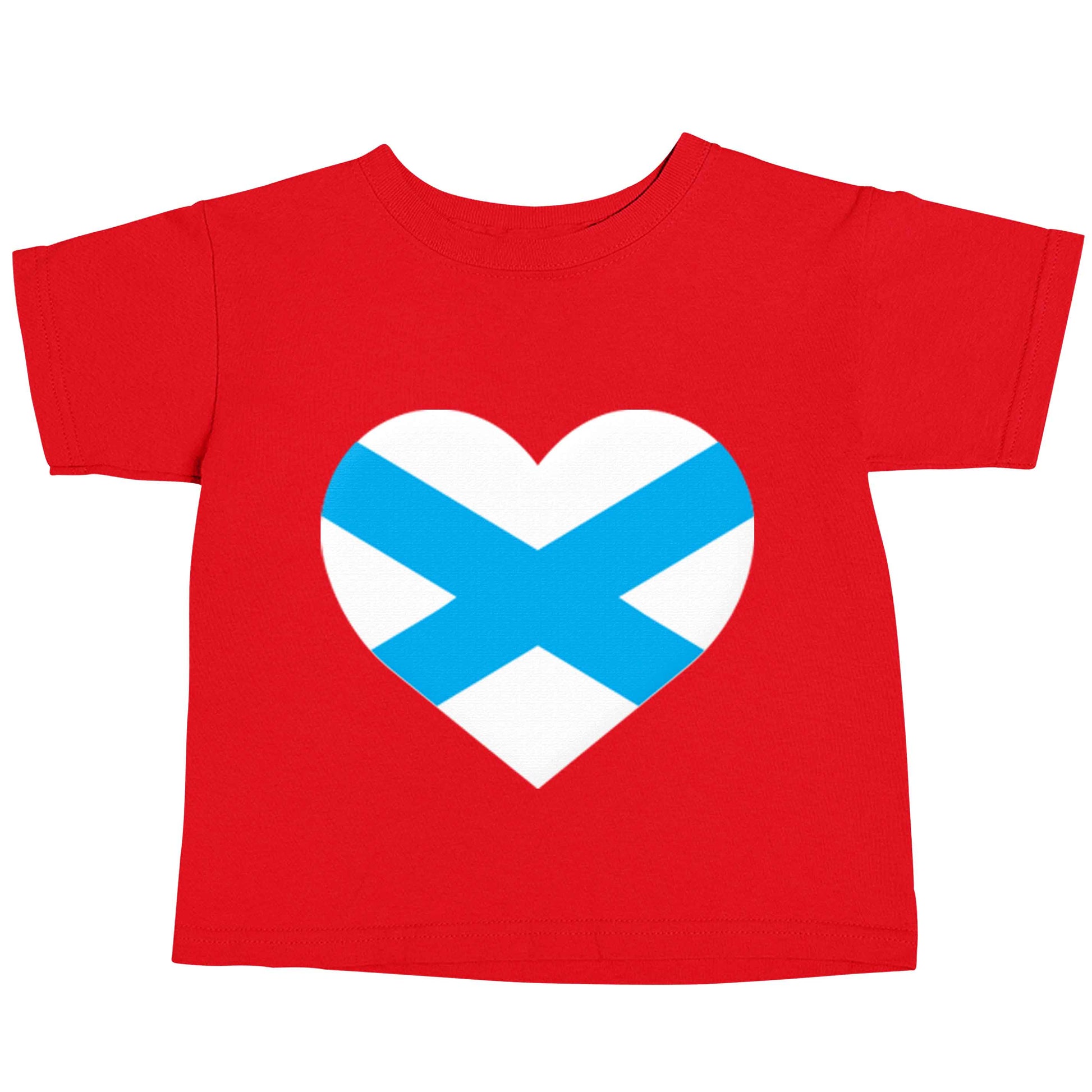 Scottish Saltire heart flag red baby toddler Tshirt 2 Years