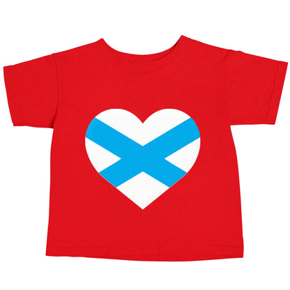 Scottish Saltire heart flag red baby toddler Tshirt 2 Years