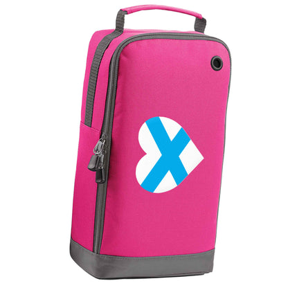 Scottish Saltire heart flag pink sports shoe bag horizontal print
