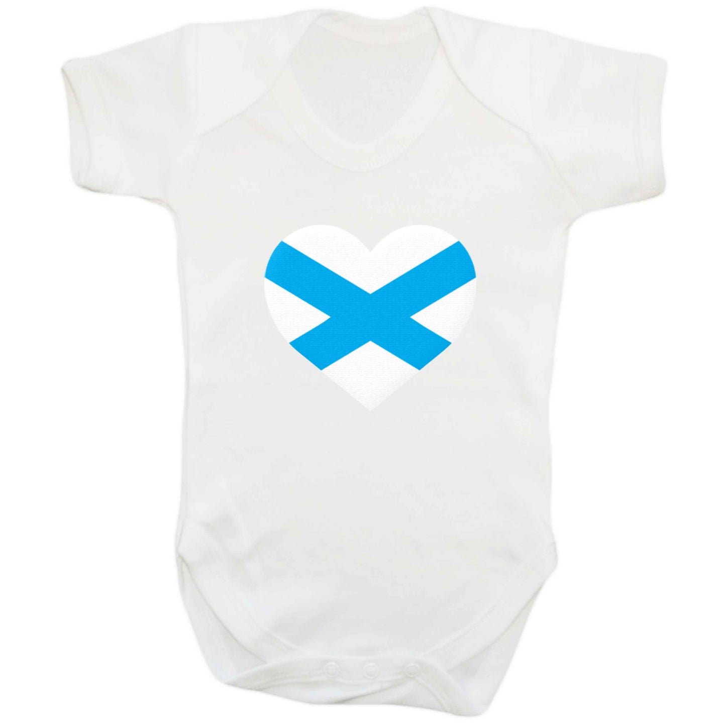 Scottish Saltire heart flag baby bodysuit white 18-24 months