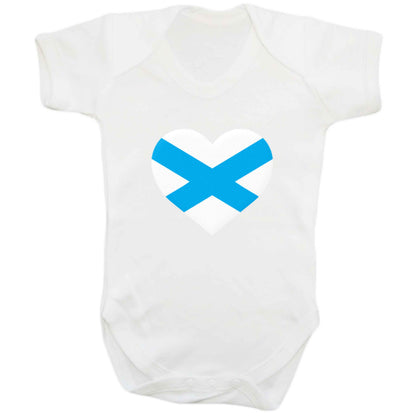 Scottish Saltire heart flag baby bodysuit white 18-24 months