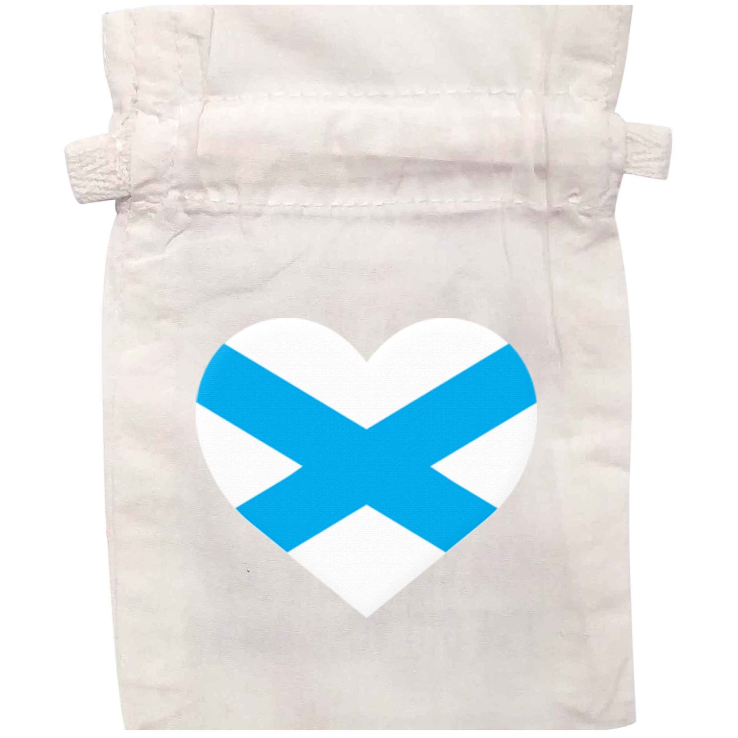 Scottish Saltire heart flag | XS - L | Pouch / Drawstring bag / Sack | Organic Cotton | Bulk discounts available!