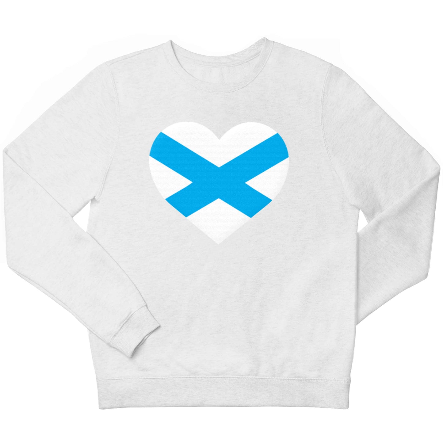 Scottish Saltire heart flag children's white sweater 12-13 Years