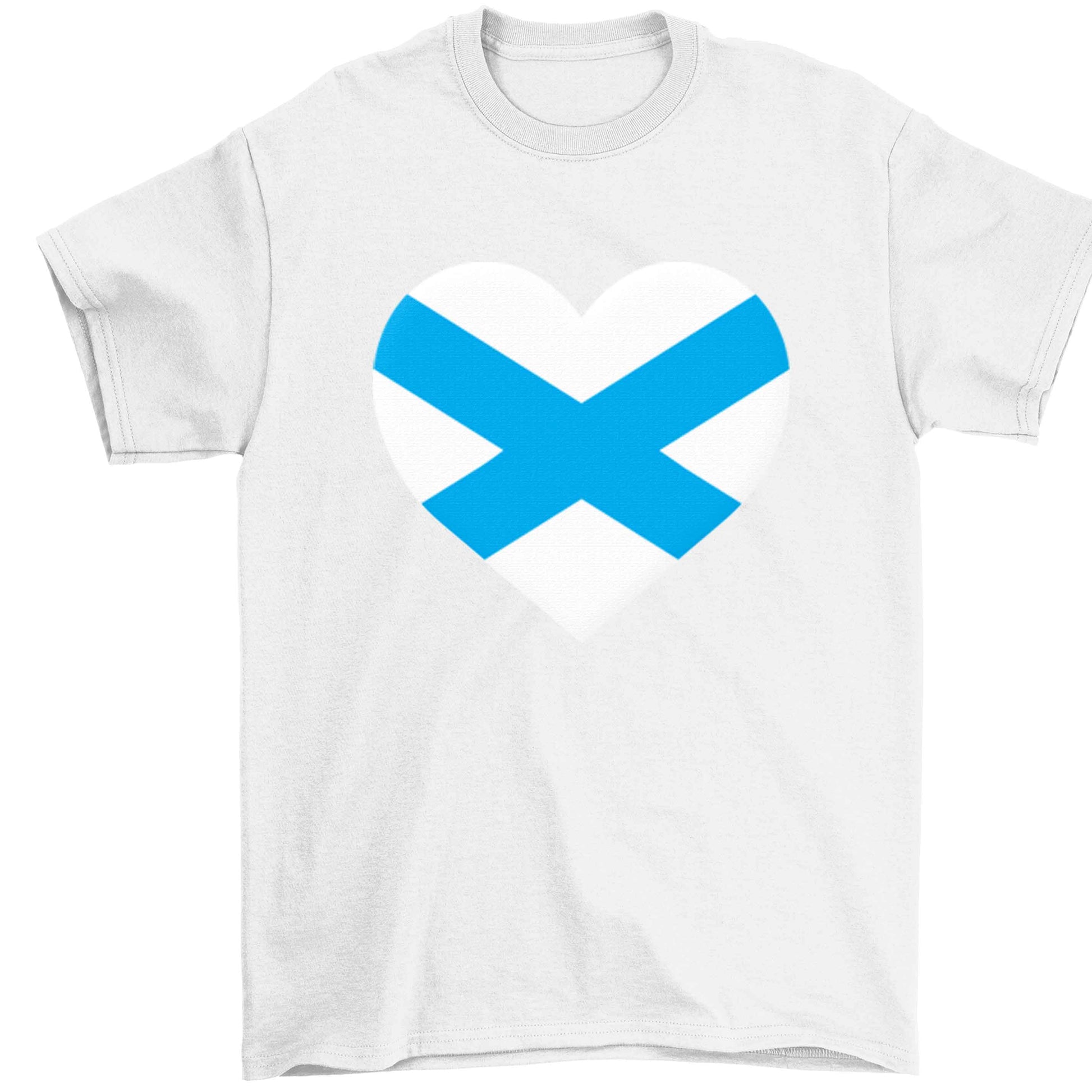 Scottish Saltire heart flag Children's white Tshirt 12-13 Years