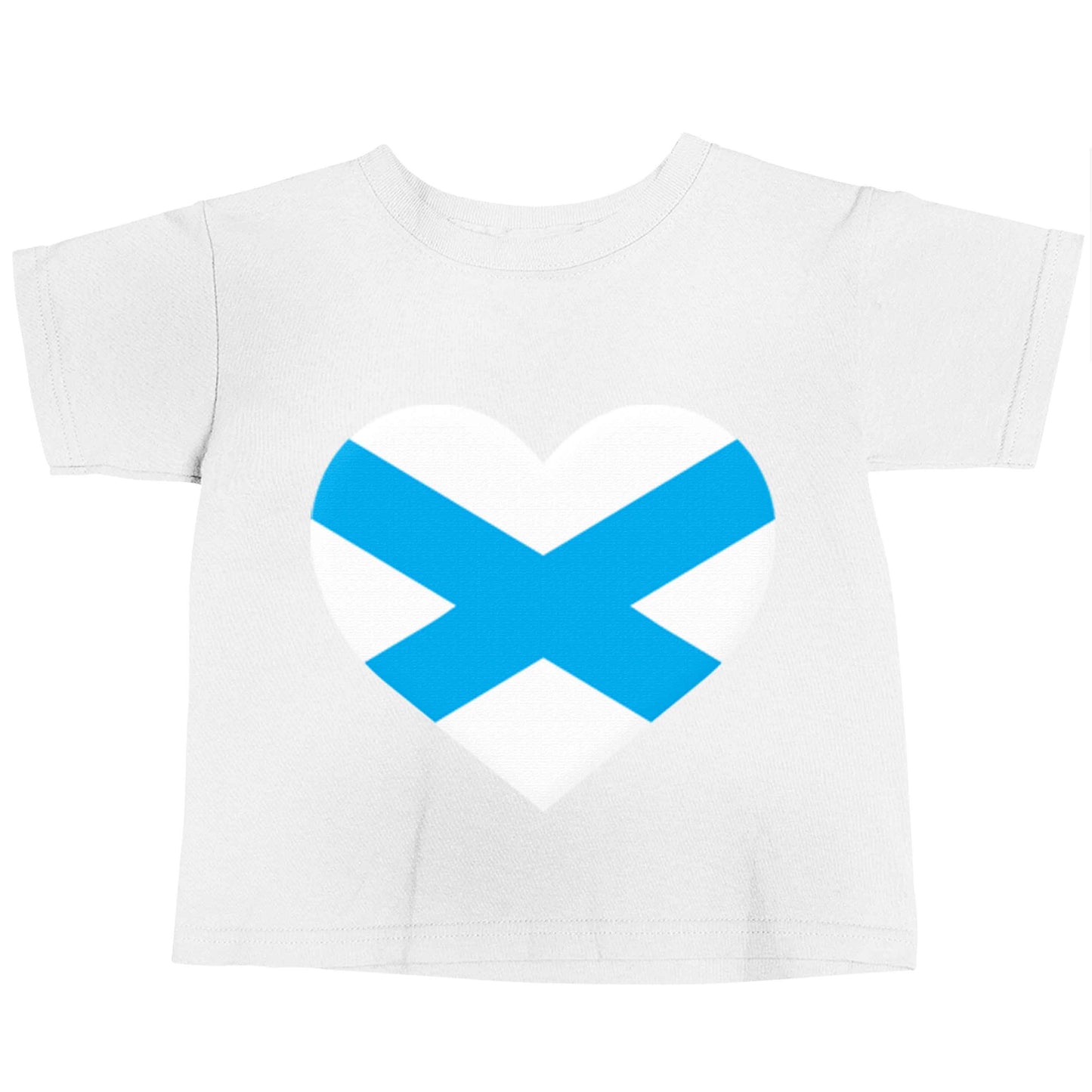 Scottish Saltire heart flag white baby toddler Tshirt 2 Years