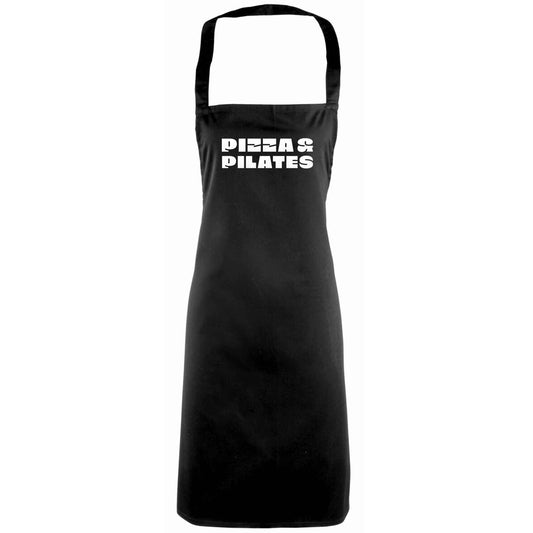Pizza and pilates adults black apron