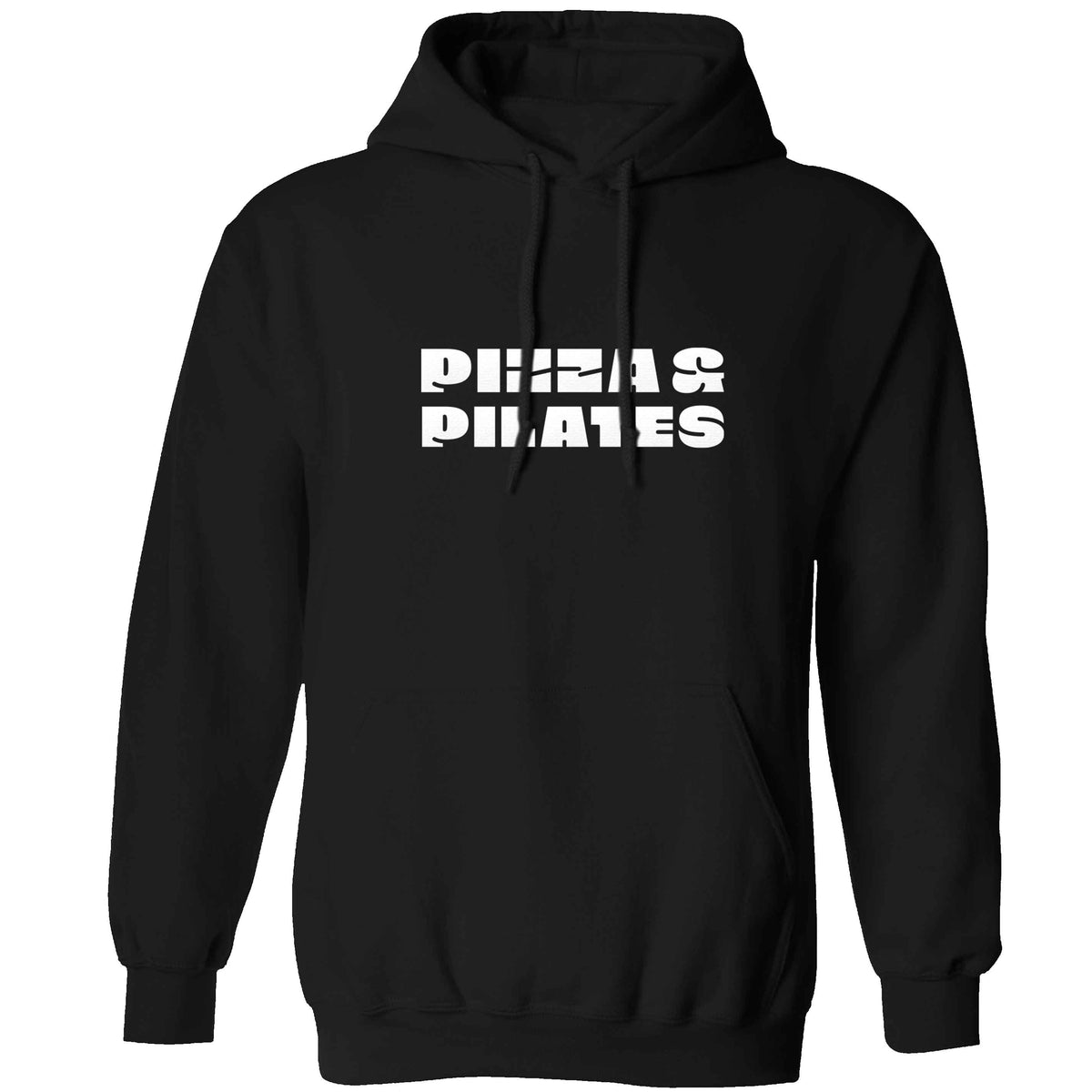 Pizza and pilates adults unisex black hoodie 2XL