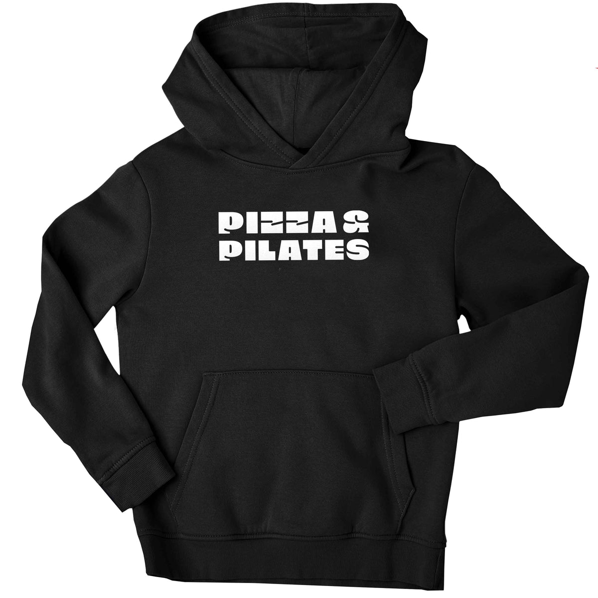 Pizza and pilates children's black hoodie 12-13 Years