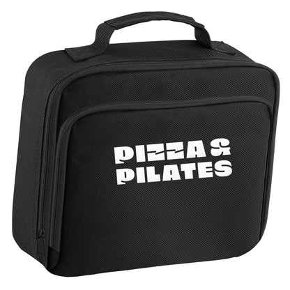 Pizza and pilates insulated black lunch bag cooler