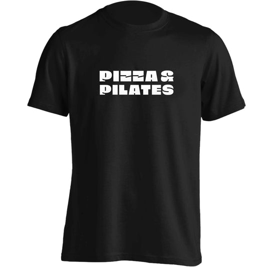 Pizza and pilates adults unisex black Tshirt 2XL