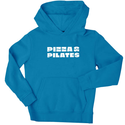 Pizza and pilates children's blue hoodie 12-13 Years