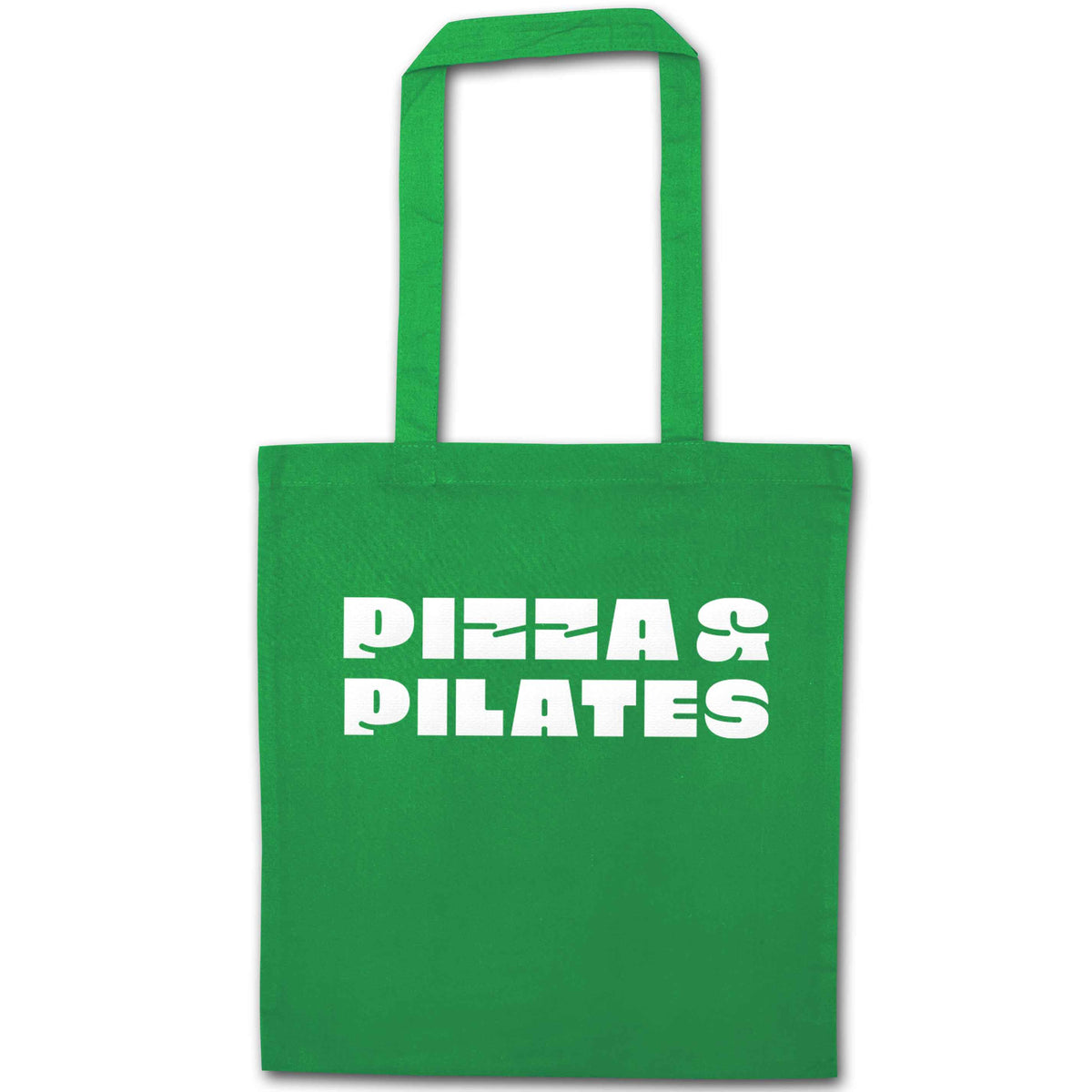 Pizza and pilates green tote bag