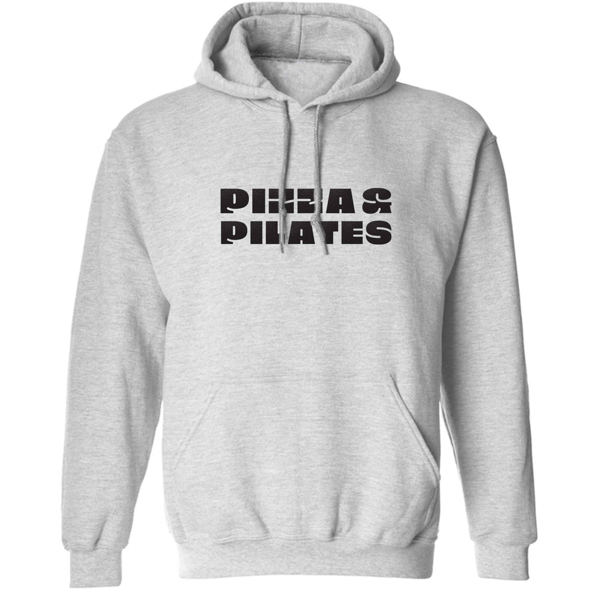 Pizza and pilates adults unisex grey hoodie 2XL
