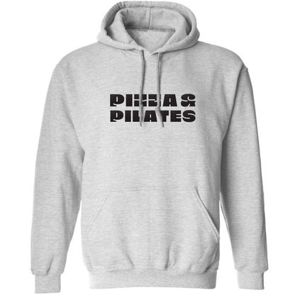 Pizza and pilates adults unisex grey hoodie 2XL