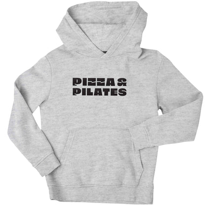 Pizza and pilates children's grey hoodie 12-13 Years