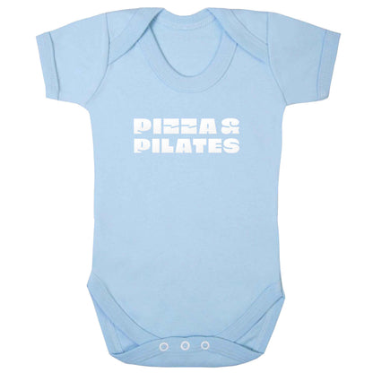Pizza and pilates baby bodysuit pale blue 18-24 months
