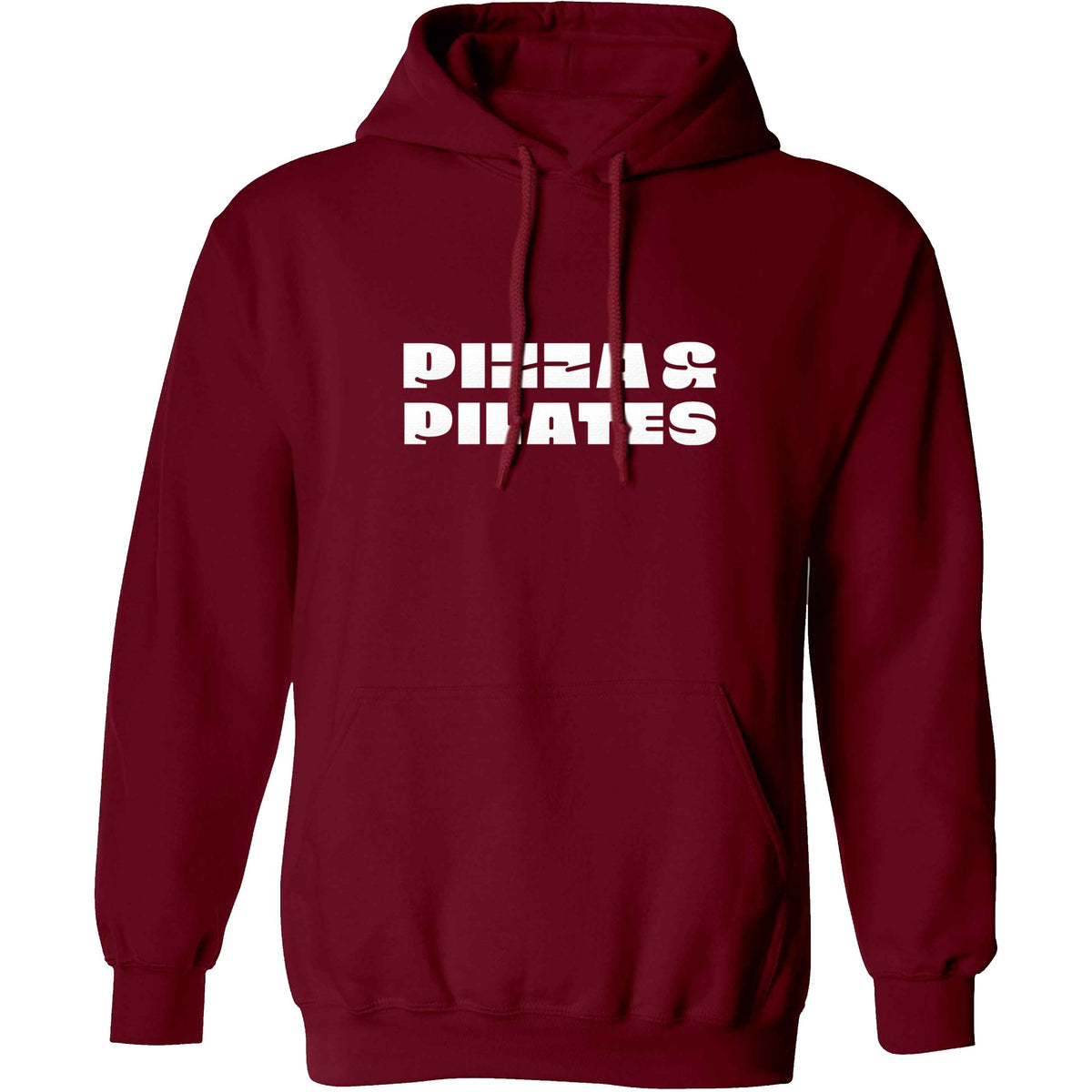 Pizza and pilates adults unisex maroon hoodie 2XL