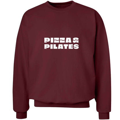 Pizza and pilates adult's unisex maroon sweater 2XL