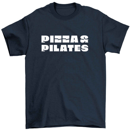 Pizza and pilates Children's navy Tshirt 12-13 Years