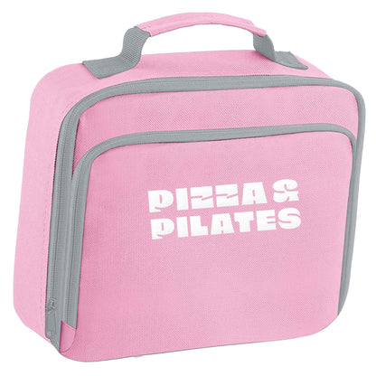 Pizza and pilates insulated pink lunch bag cooler