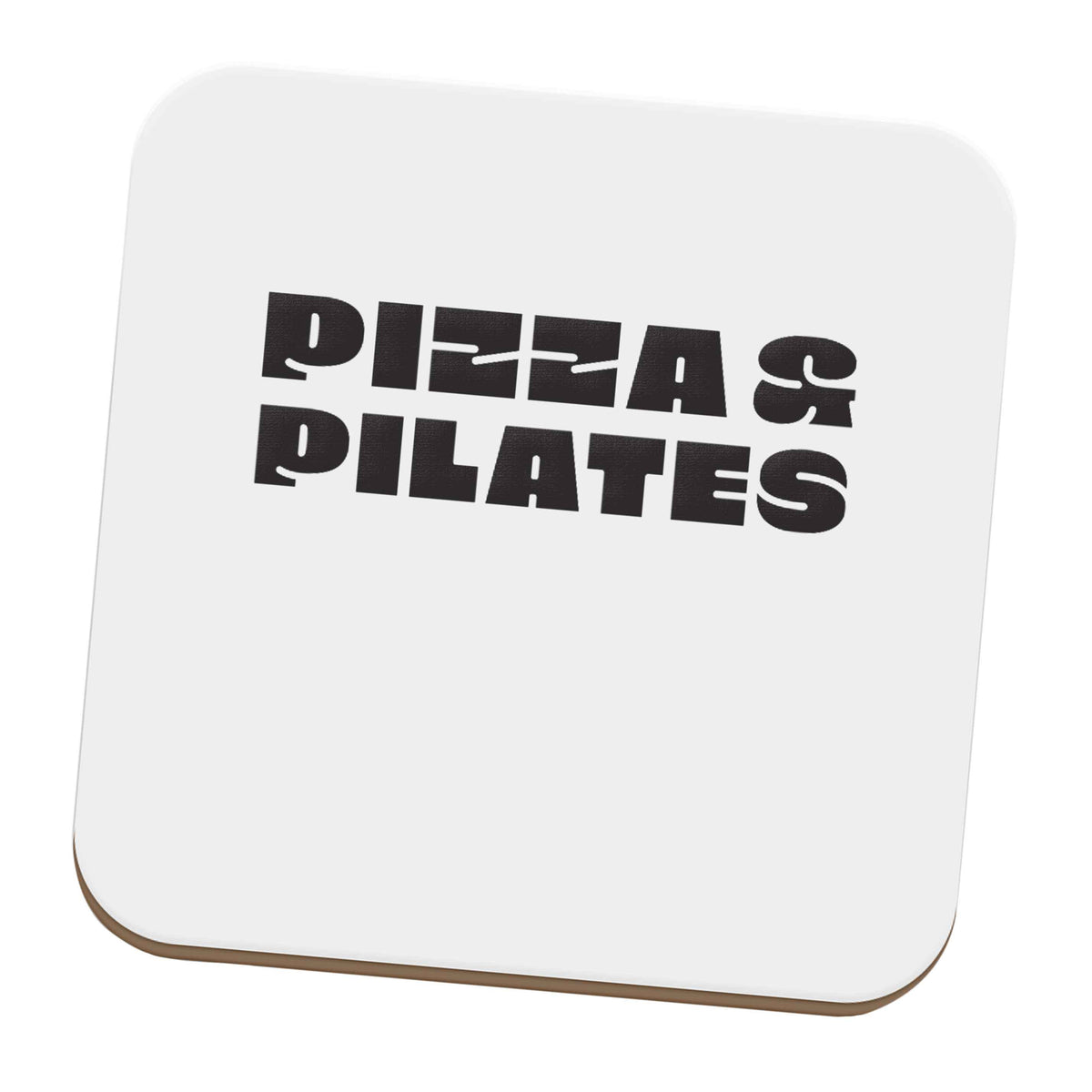 Pizza and pilates set of four coasters