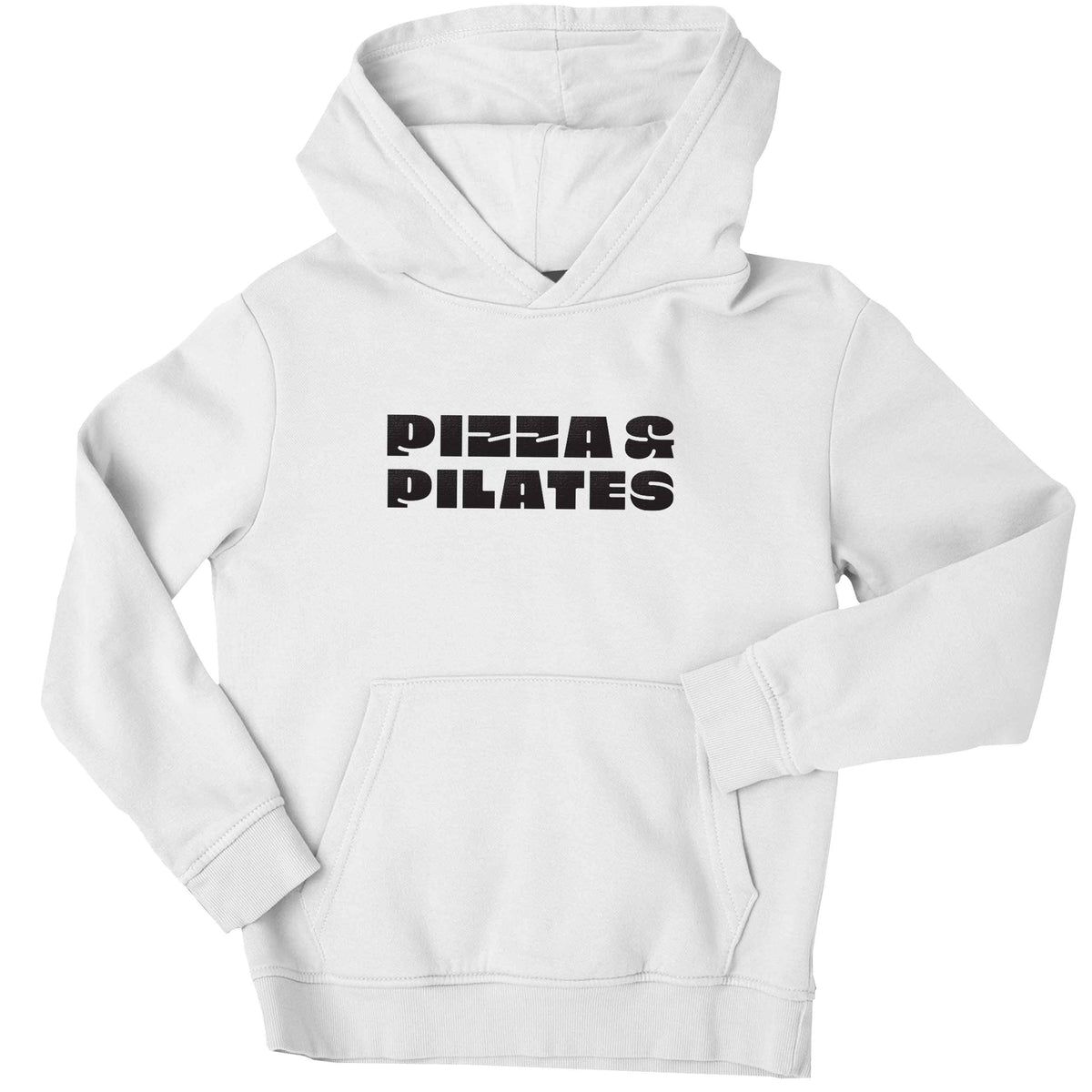 Pizza and pilates children's white hoodie 12-13 Years