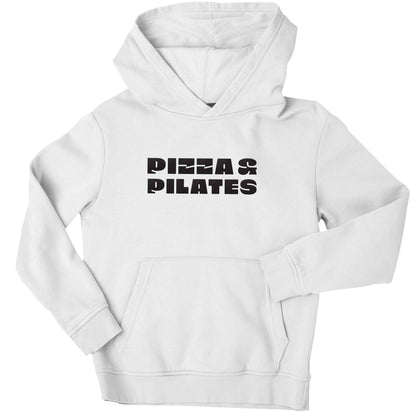 Pizza and pilates children's white hoodie 12-13 Years