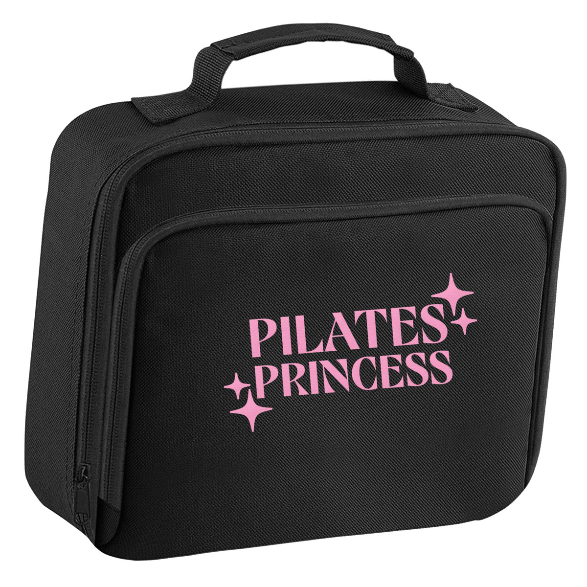 Pilates princess insulated black lunch bag cooler