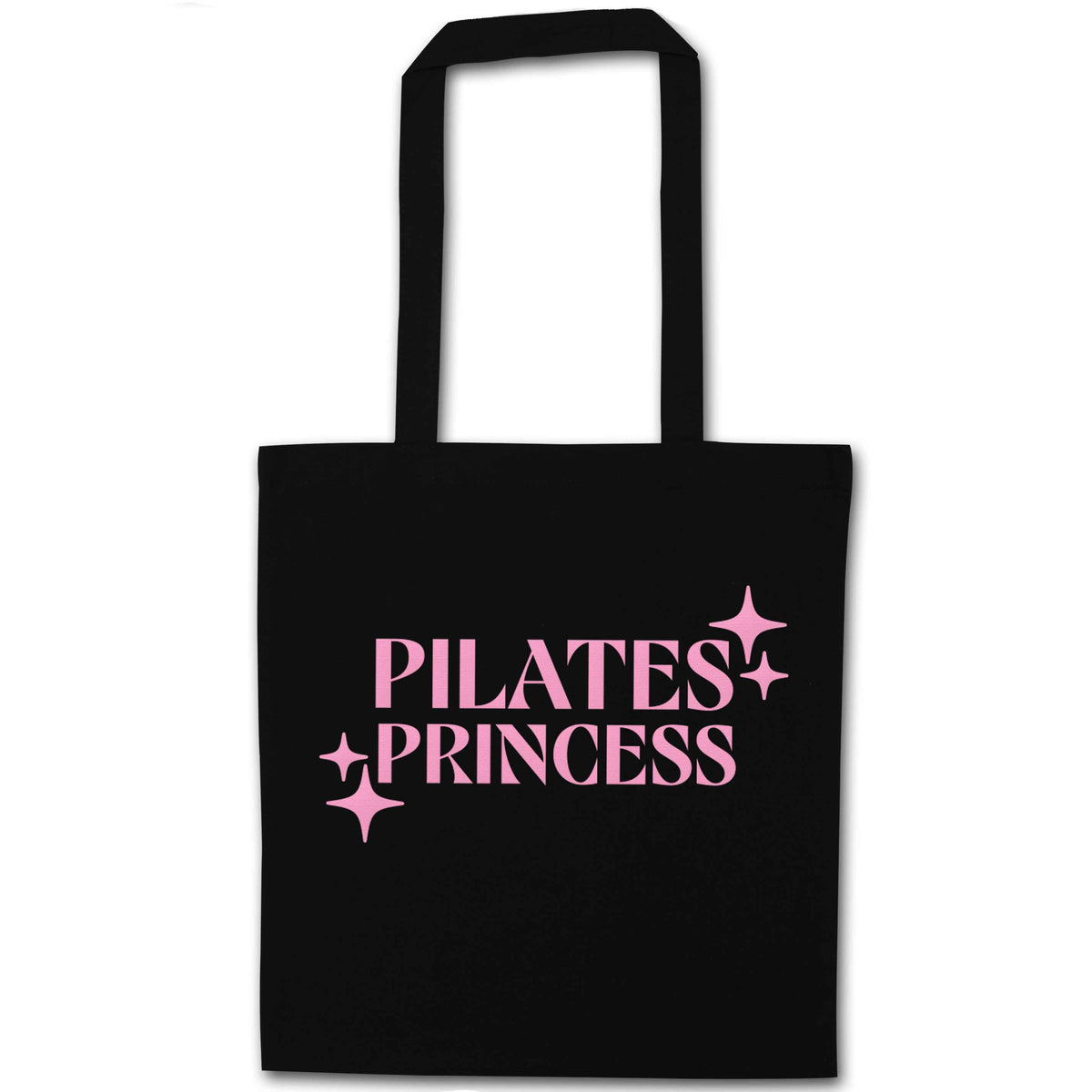 Pilates princess black tote bag