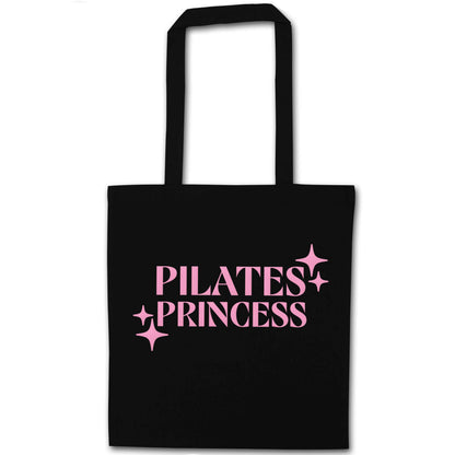 Pilates princess black tote bag