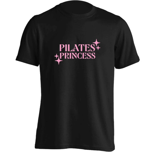 Pilates princess adults unisex black Tshirt 2XL