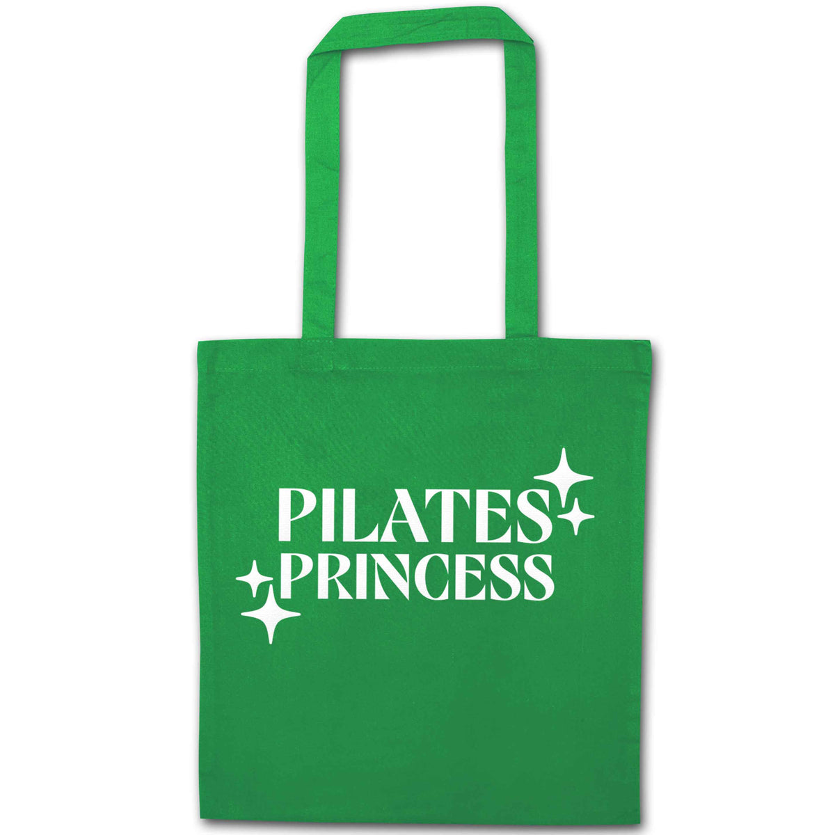 Pilates princess green tote bag