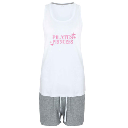 Pilates princess size XL women's pyjama shorts set in pink 