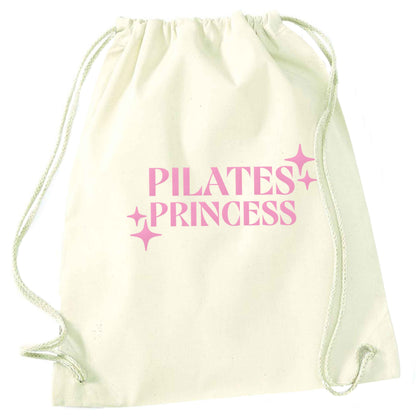 Pilates princess natural drawstring bag