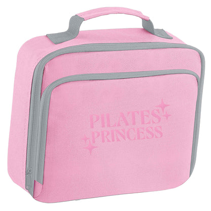 Pilates princess insulated pink lunch bag cooler