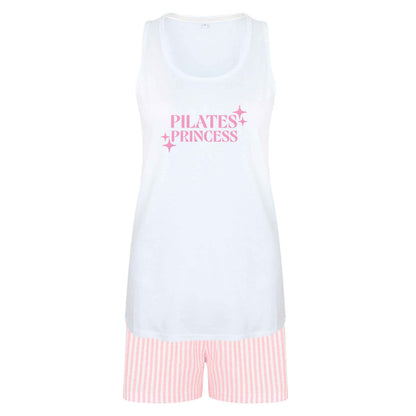 Pilates princess size XL women's pyjama shorts set in pink 