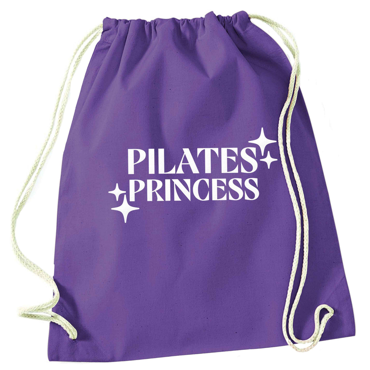 Pilates princess purple drawstring bag