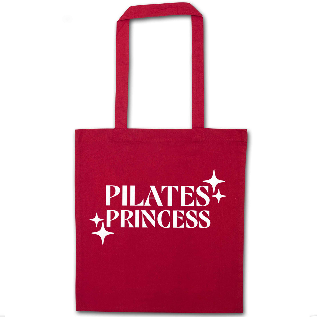 Pilates princess red tote bag