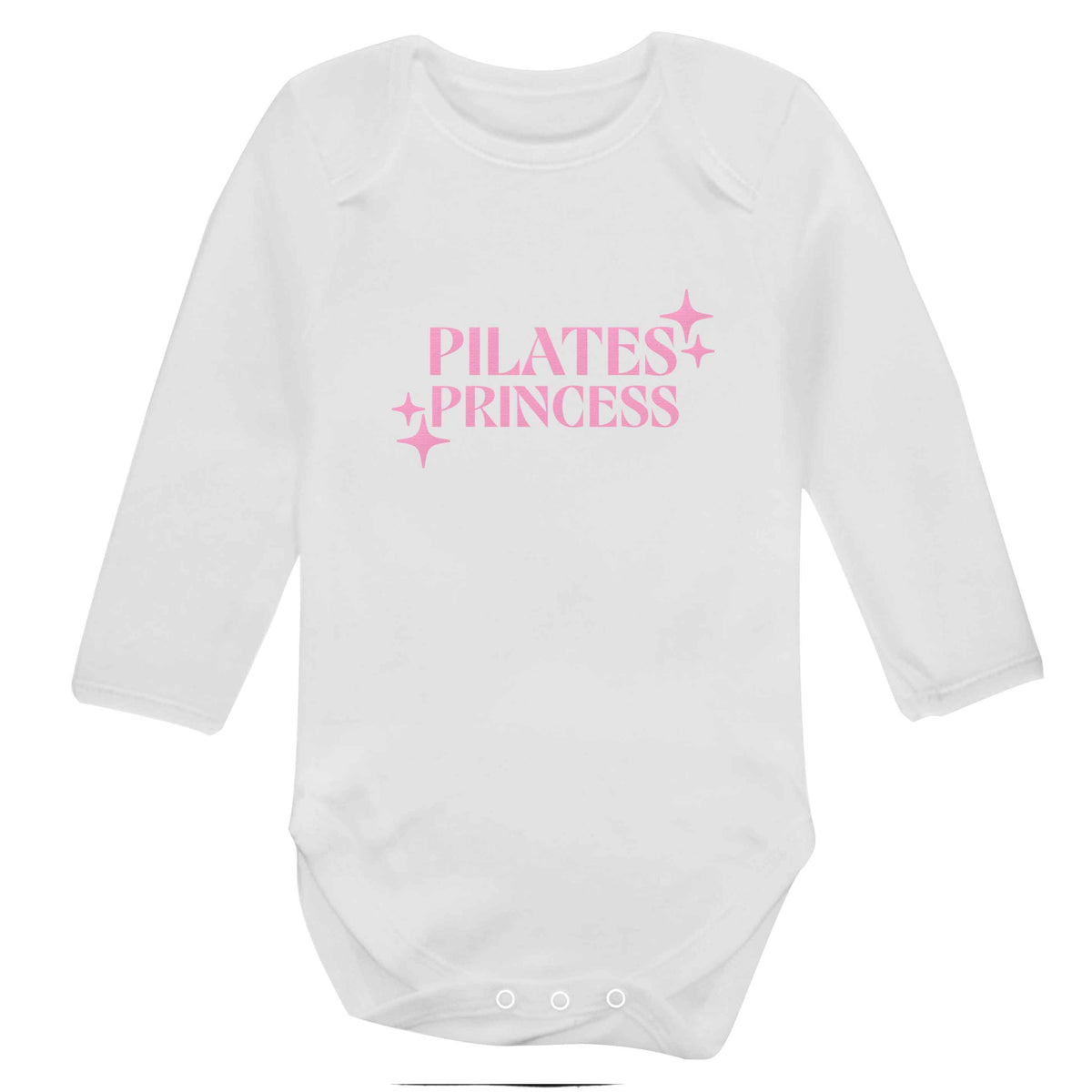 Pilates princess baby bodysuit long sleeved white 6-12 months