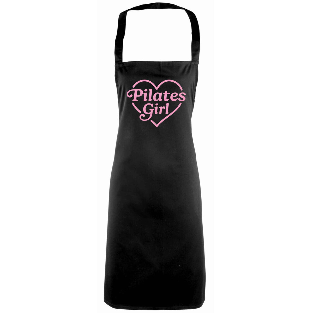 Pilates girl heart design adults black apron