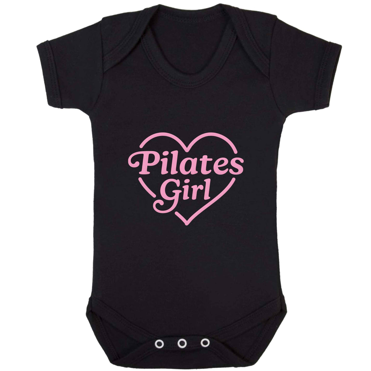 Pilates girl heart design baby bodysuit black 18-24 months