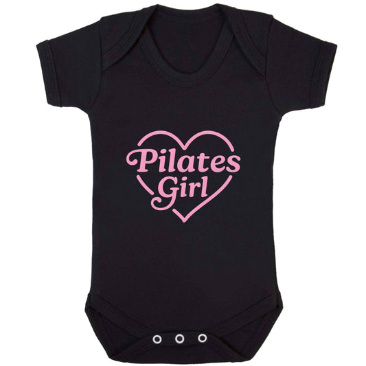 Pilates girl heart design baby bodysuit black 18-24 months