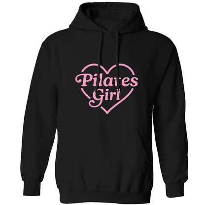 Pilates girl heart design adults unisex black hoodie 2XL