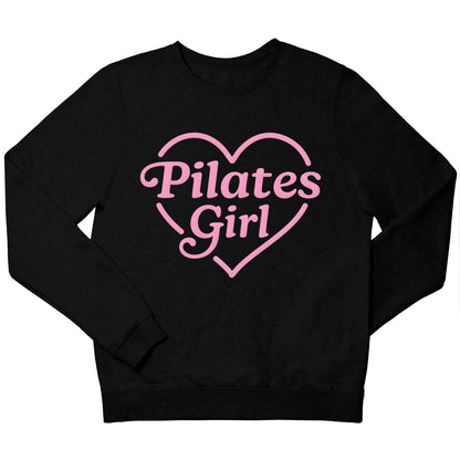 Pilates girl heart design children's black sweater 12-13 Years